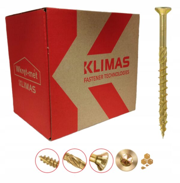 KLIMAS Wkręty do drewna Wkręt-Met 4 x 50 mm TORX łeb stożkowy 300 szt.