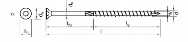 KLIMAS Wkręty do drewna Wkręt-Met 4 x 50 mm TORX łeb stożkowy 300 szt.