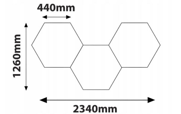 Lampa LED Hexagon 112W 11200lm 234x126cm 6500K