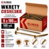 8036370da165c6bbb245b5d287c972a7 KLIMAS Wkręty ciesielskie 6 x 180 mm do drewna łeb talerzowy Torx 100 szt.