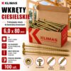 KLIMAS Wkręty ciesielskie 6 x 80 mm do drewna łeb talerzowy Torx 100 szt.