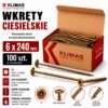 KLIMAS Wkręty ciesielskie 6 x 240 mm do drewna łeb talerzowy Torx 100 szt.