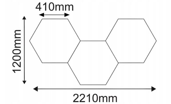 Lampa LED Hexagon RGB 64W 6400lm 120x221cm z pilotem