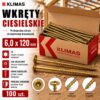 KLIMAS Wkręty ciesielskie 6 x 120 mm do drewna łeb talerzowy Torx 100 szt.