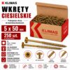 KLIMAS Wkręty ciesielskie 5 x 50 mm do drewna łeb talerzowy Torx 250 szt.