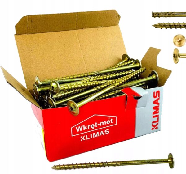 KLIMAS Wkręty ciesielskie 6 x 90 mm do drewna łeb talerzowy Torx 100 szt.