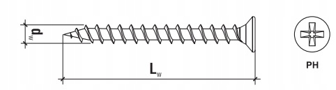 KLIMAS Wkręty do płyt G-K do drewna Wkręt-Met 4,2 x 70 mm 250 szt.