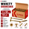 KLIMAS Wkręty ciesielskie 5 x 60 mm do drewna łeb talerzowy Torx 150 szt.