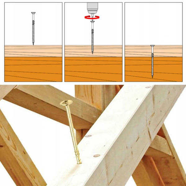 KLIMAS Wkręty ciesielskie 6 x 80 mm do drewna łeb talerzowy Torx 100 szt.