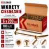 KLIMAS Wkręty ciesielskie 6 x 200 mm do drewna łeb talerzowy Torx 100 szt.