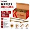 KLIMAS Wkręty ciesielskie 5 x 70 mm do drewna łeb talerzowy Torx 150 szt.