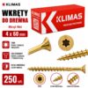KLIMAS Wkręty do drewna Wkręt-Met 4 x 60 mm TORX łeb stożkowy 250 szt.