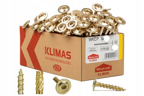 KLIMAS Wkręty ciesielskie 5 x 80 mm do drewna łeb talerzowy Torx 150 szt.