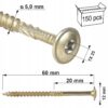 KLIMAS Wkręty ciesielskie 5 x 60 mm do drewna łeb talerzowy Torx 150 szt.