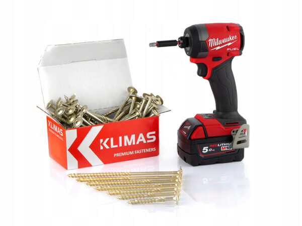 KLIMAS Wkręty ciesielskie 5 x 60 mm do drewna łeb talerzowy Torx 150 szt.