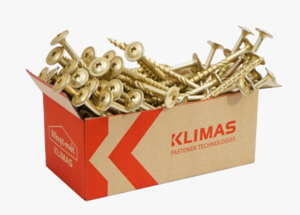 KLIMAS Wkręty ciesielskie 6 x 80 mm do drewna łeb talerzowy Torx 100 szt.