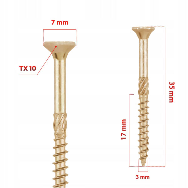 KLIMAS Wkręty do drewna Wkręt-Met 3x35 TORX łeb stożkowy 500 szt.