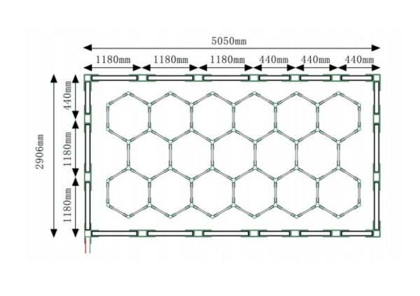 Lampa LED Hexagon 750W 82500lm 290x505cm 6500K