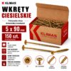 KLIMAS Wkręty ciesielskie 5 x 90 mm do drewna łeb talerzowy Torx 150 szt.
