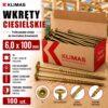 KLIMAS Wkręty ciesielskie 6 x 100 mm do drewna łeb talerzowy Torx 100 szt.