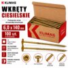 KLIMAS Wkręty ciesielskie 6 x 140 mm do drewna łeb talerzowy Torx 100 szt.