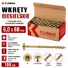KLIMAS Wkręty ciesielskie 6 x 80 mm do drewna łeb talerzowy Torx 100 szt.