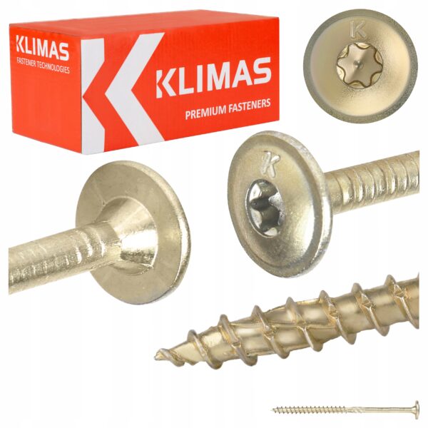 KLIMAS Wkręty ciesielskie 5 x 90 mm do drewna łeb talerzowy Torx 150 szt.