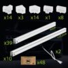 Lampa LED Hexagon 450W 49500lm 243x411cm 6500K
