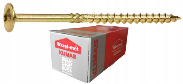 KLIMAS Wkręty ciesielskie 6 x 240 mm do drewna łeb talerzowy Torx 100 szt.