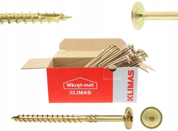 KLIMAS Wkręty ciesielskie 6 x 100 mm do drewna łeb talerzowy Torx 100 szt.