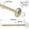 KLIMAS Wkręty ciesielskie 5 x 100 mm do drewna łeb talerzowy Torx 150 szt.