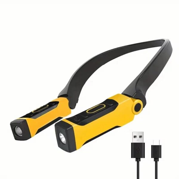 Lampka LED na szyję 5W z akumulatorem IP65 USB-C 2xLED 200lm 6000K Lampka LED na szyję 5W z akumulatorem IP65 USB-C 2xLED 200lm 6000K