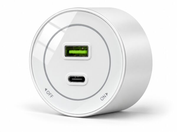 064950a0b53afce7a131344ec44f11ce Gniazdo szynowe USB/USB-C przesuwne szklane Velora białe