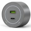 Gniazdo szynowe USB/USB-C przesuwne Velora szare