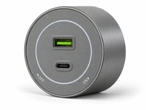 0f23f2b4bd379e6a9af73887c128ca5c Gniazdo szynowe USB/USB-C przesuwne Velora szare