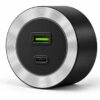 Gniazdo szynowe USB/USB-C przesuwne ALU Velora czarne