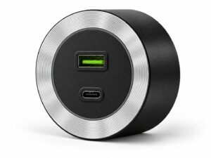 2cf9e935ec7f81281fd82f7844147116 Gniazdo szynowe USB/USB-C przesuwne ALU Velora czarne