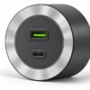 Gniazdo szynowe USB/USB-C przesuwne ALU Velora szare