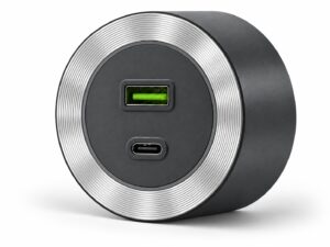 41de83d2c6a27976c64bb2ef42038d19 Gniazdo szynowe USB/USB-C przesuwne ALU Velora szare