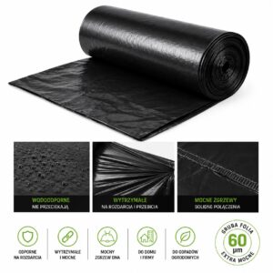 WORKI NA ŚMIECI ODPADY BUDOWLANE GRUZ 240L Extra Mocne 240L 10 sztuk