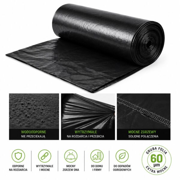 WORKI NA ŚMIECI ODPADY BUDOWLANE GRUZ 240L Extra Mocne 240L 10 sztuk WORKI NA ŚMIECI ODPADY BUDOWLANE GRUZ 240L Extra Mocne 240L 10 sztuk