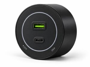 8d93697471b00c5b9ecfee71985f1d19 Gniazdo szynowe USB/USB-C przesuwne Velora czarne