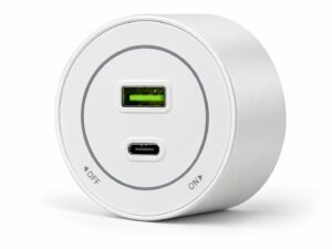 95301fa325c163900bd7d90668aa3021 Gniazdo szynowe USB/USB-C przesuwne Velora białe