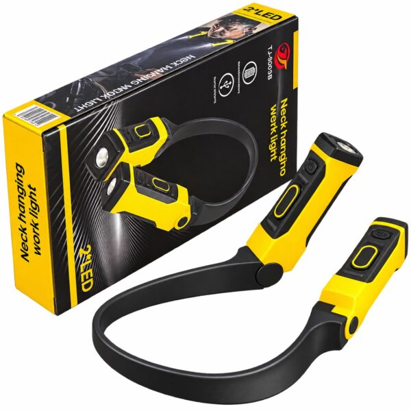Lampka LED na szyję 5W z akumulatorem IP65 USB-C 2xLED 200lm 6000K Lampka LED na szyję 5W z akumulatorem IP65 USB-C 2xLED 200lm 6000K