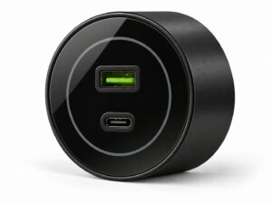 e1ecf5c8304d75e35170edbb7879a4dc Gniazdo szynowe USB/USB-C przesuwne szklane Velora czarne