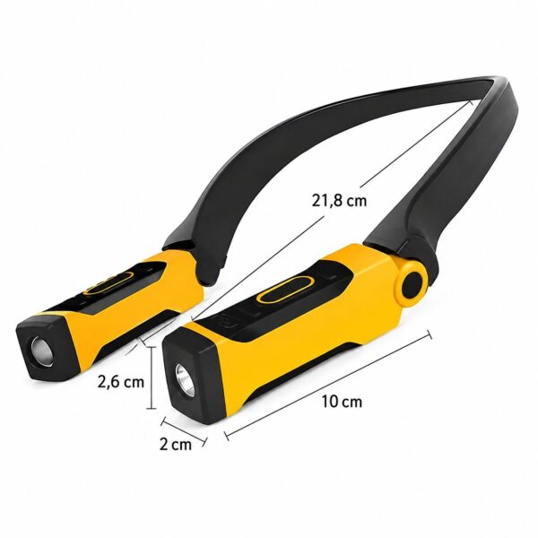 Lampka LED na szyję 5W z akumulatorem IP65 USB-C 2xLED 200lm 6000K Lampka LED na szyję 5W z akumulatorem IP65 USB-C 2xLED 200lm 6000K